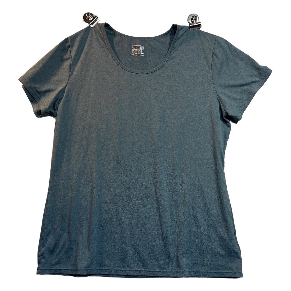 32 Degrees Cool Women’s Scoop Neck Short Sleeve T-Shirt XL Blue Stretch